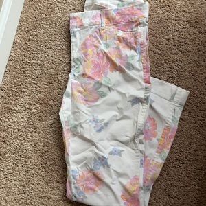 Floral midi jeans